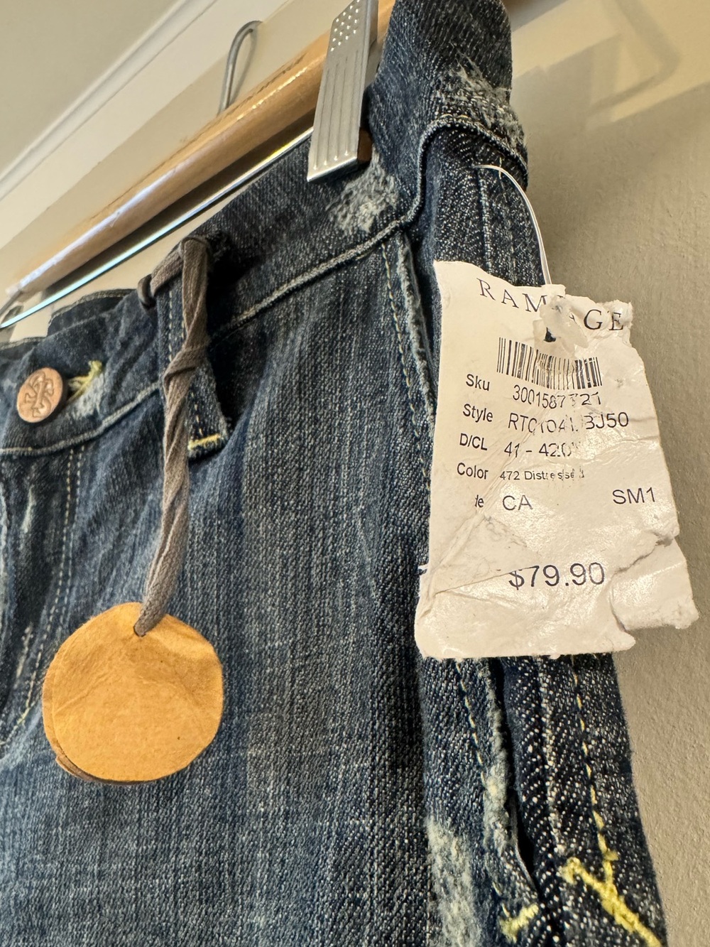 NWT Deadstock Y2K See Thru Soul Low Rise Distressed Cropped Jeans Size 28 - Picture 3 of 9